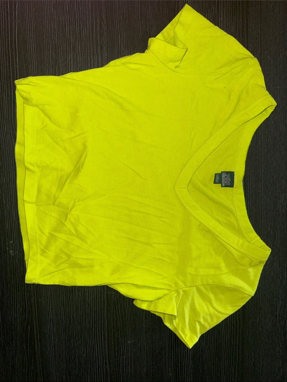 wild fable Neon Yellow V-Neck Short Sleeve Tee